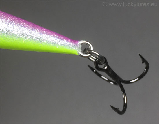 Endstück des finnischen Karikko Wobblers von Jarmo Rapala in der Farbe 115 für das Trolling auf Binnenlachse und Seeforellen.